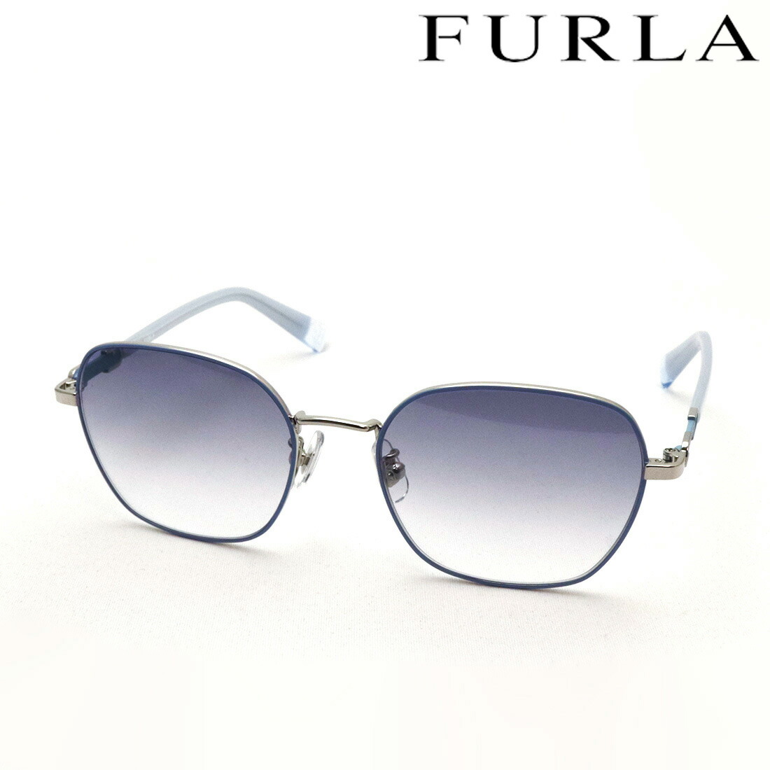 NewModel 【フルラ サングラス 正規販売認定店】FURLA SFU855J 0F80 54 スクエア シルバー系
