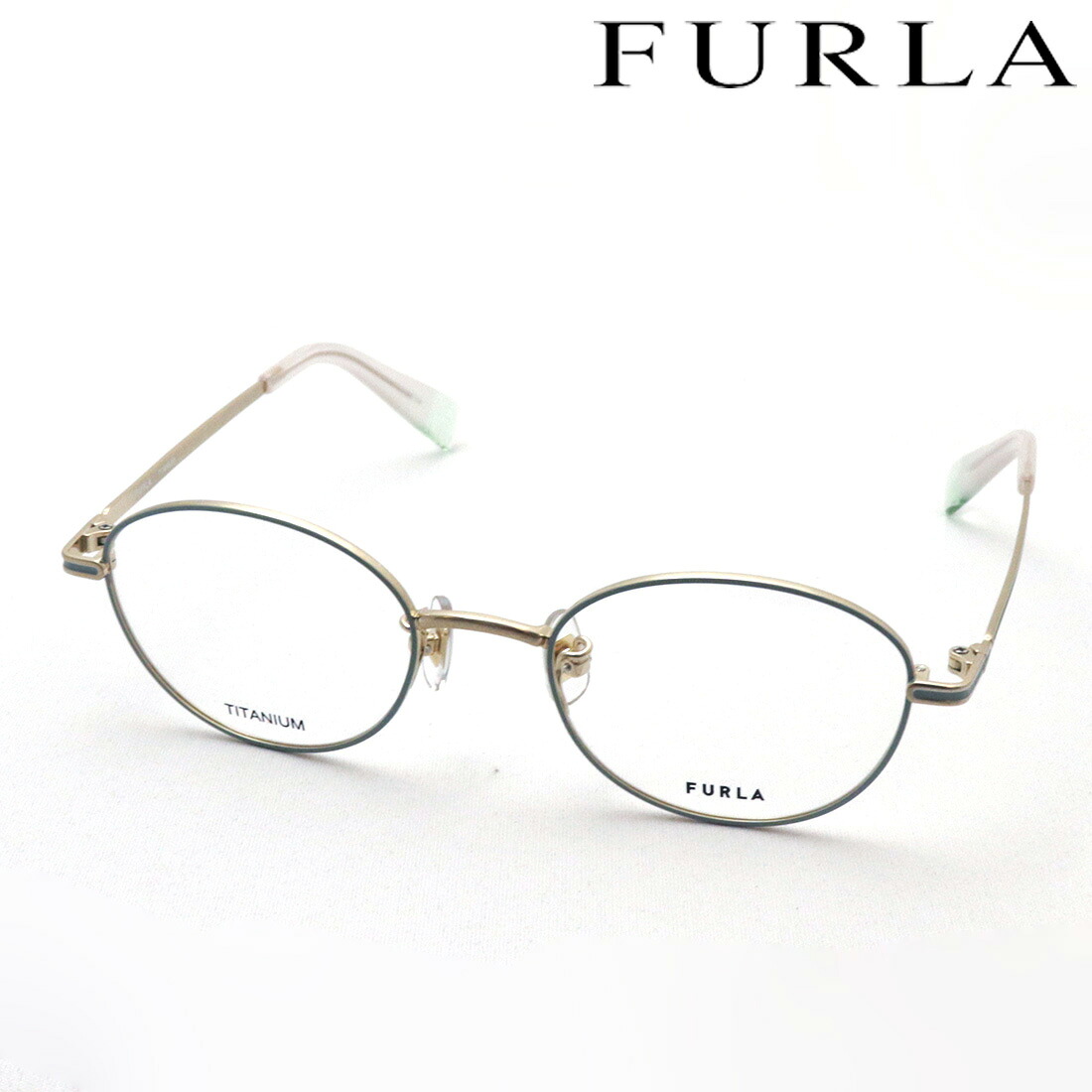 NewModel 【フルラ メガネ 正規販売店】 FURLA VFU751J 0I88 伊達メガネ 度付き ブルーライト カット 眼鏡 メタル ラウンド|グラスマニア -Tokyo Aoyama-