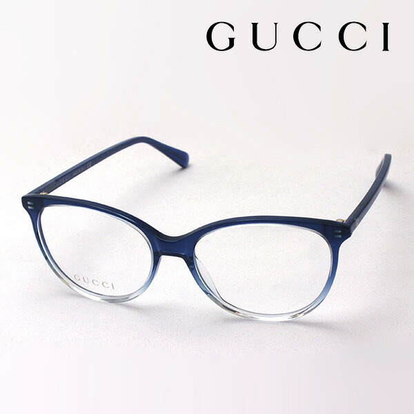 【グッチ メガネ 正規販売認定店】 GUCCI GG0550O 004 伊達メガネ 度付き 眼鏡 Made In Italy フォックス ブルー系|グラスマニア -Tokyo Aoyama-