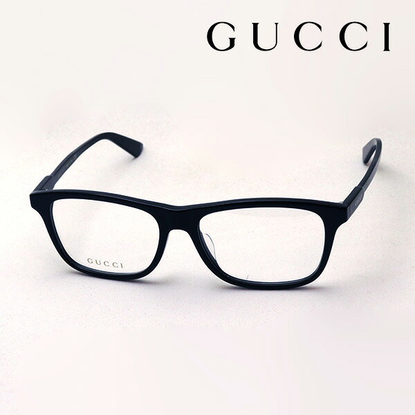 おすすめ価格 【グッチ メガネ 正規販売認定店】 GUCCI GG0754OA 001 56 伊達メガネ 度付き 眼鏡 黒縁 Made In Italy スクエア ブラック系