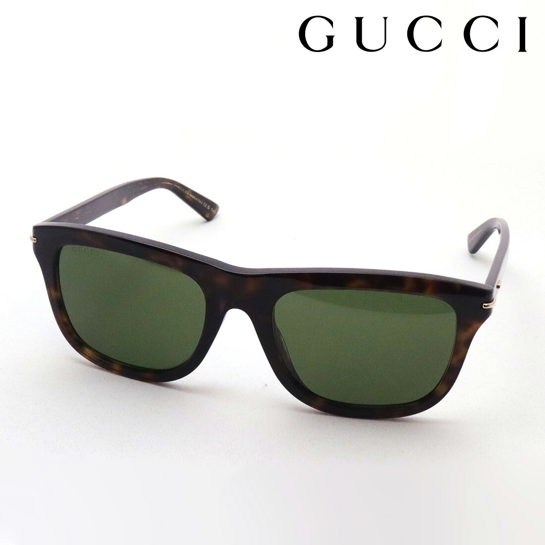 おすすめ価格 【グッチ サングラス 正規販売認定店】 GUCCI GG1444S 002 LETTERING Made In Italy レディース メンズ スクエア トータス系