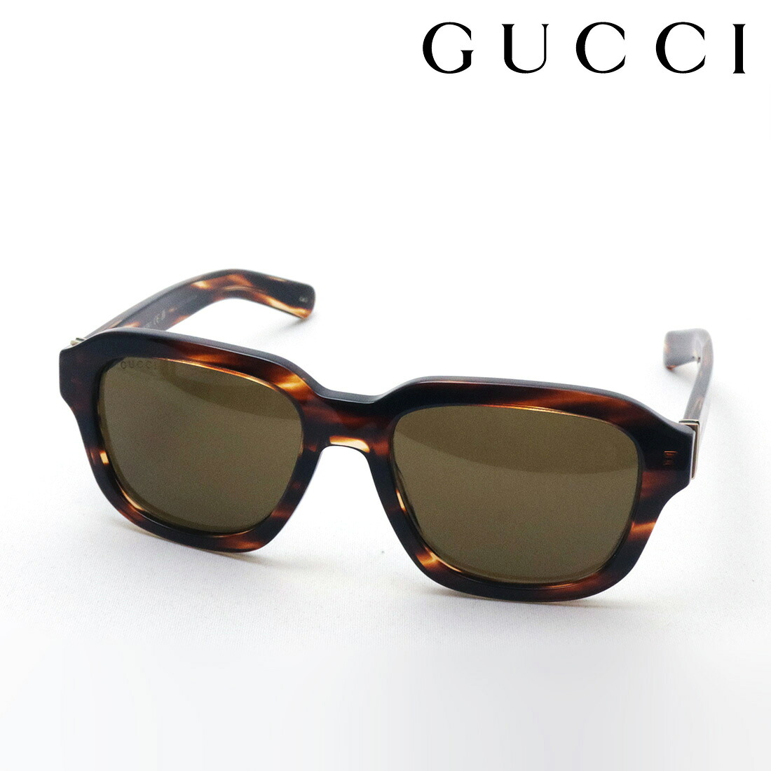 おすすめ価格 【グッチ サングラス 正規販売認定店】 GUCCI GG1508S 002 55 SIGN Made In Italy メンズ スクエア トータス系|グラスマニア -Tokyo Aoyama-