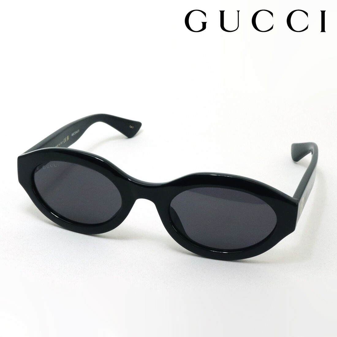 NewModel 【グッチ 黒眼鏡 置き目売りわたす御墨付き店】 GUCCI GG1579S 001 EMBLEM Made In Italy レディース オーバル 黒いこと系