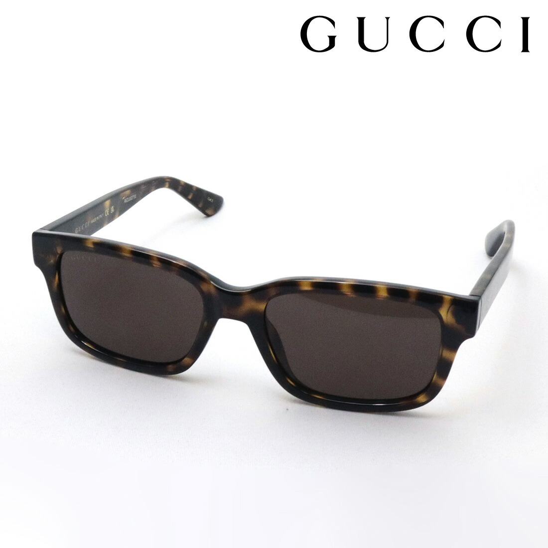 NewModel 【グッチ 黒眼鏡 置き目売りわたす御墨付き店】 GUCCI GG1583S 002 LOGO Made In Italy メンズ 真四角 トータス系