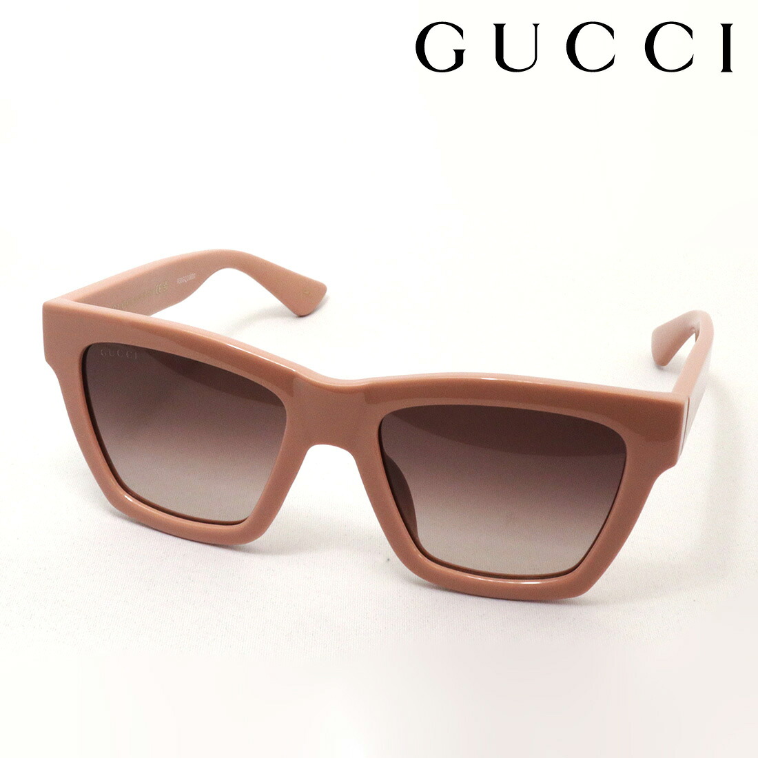NewModel 【グッチ 黒眼鏡 置き目売りわたす御墨付き店】 GUCCI GG1714S 005 EMBLEM Made In Italy レディース 真四角 サクラ色系