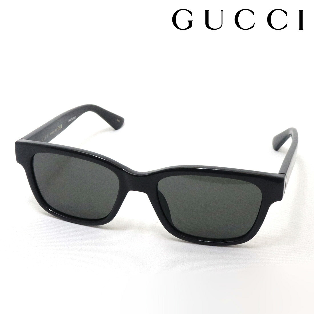 NewModel 【グッチ 黒眼鏡 置き目売りわたす御墨付き店】 GUCCI GG1716S 003 LOGO Made In Italy メンズ 真四角 薄墨色系