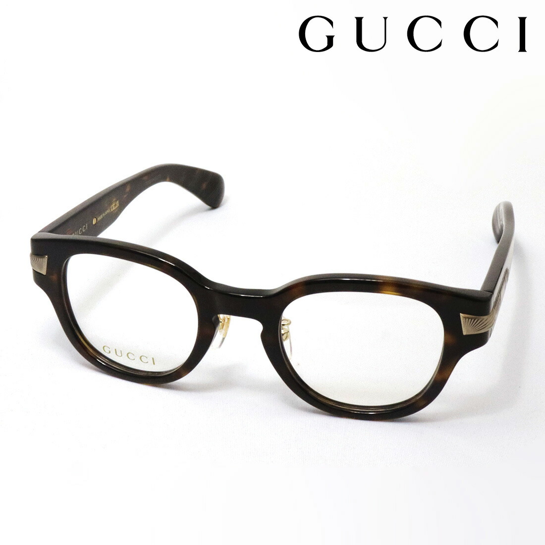 NewModel【グッチ 眼鏡 置き目売りわたす御墨付き店】 GUCCI GG1741OJ 002 LETTERING 伊達眼鏡 度付き添い人 メガネ Made In Japan レディース 豆の町 トータス系