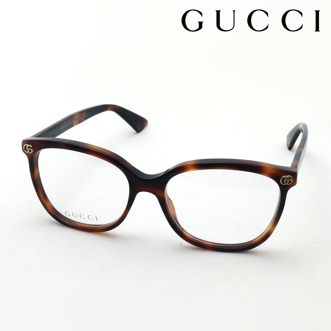 NewModel【グッチ メガネ 正規販売認定店】 GUCCI GG1816O 006 EMBLEM 伊達メガネ 度付き 眼鏡 Made In Italy レディース フォックス トータス系|グラスマニア -Tokyo Aoyama-