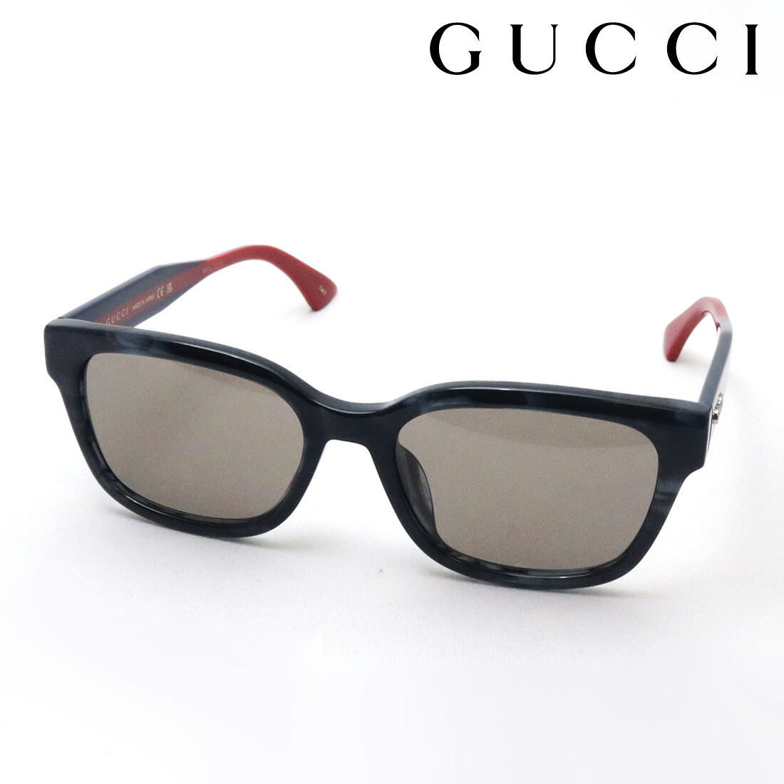 NewModel 【グッチ サングラス 正規販売認定店】 GUCCI アジアンモデル GG1872SK 004 SIGN Made In Japan メンズ スクエア グレー系
