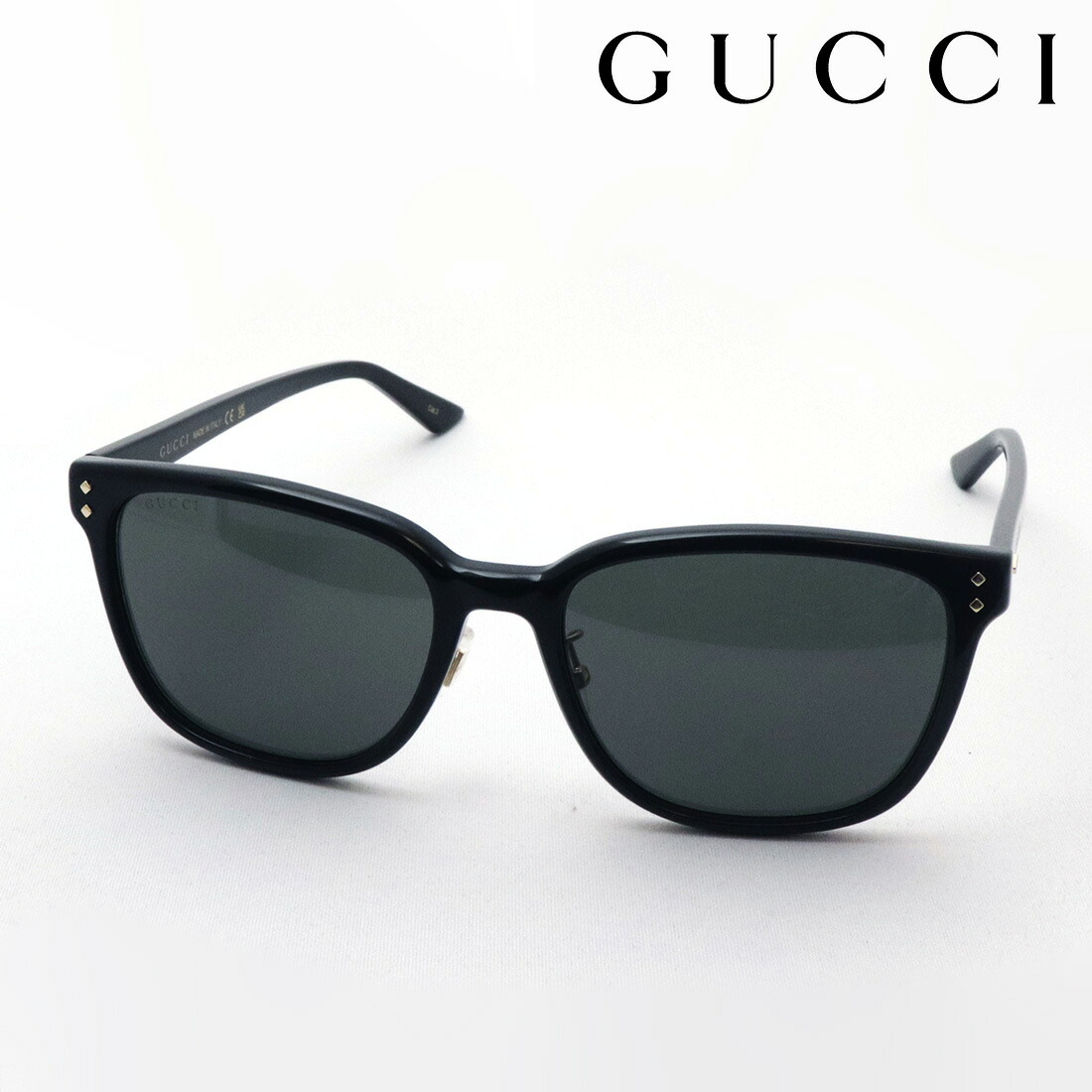 NewModel 【グッチ サングラス 正規販売認定店】 GUCCI アジアンモデル GG1896SK 001 LOGO Made In Italy メンズ スクエア ブラック系