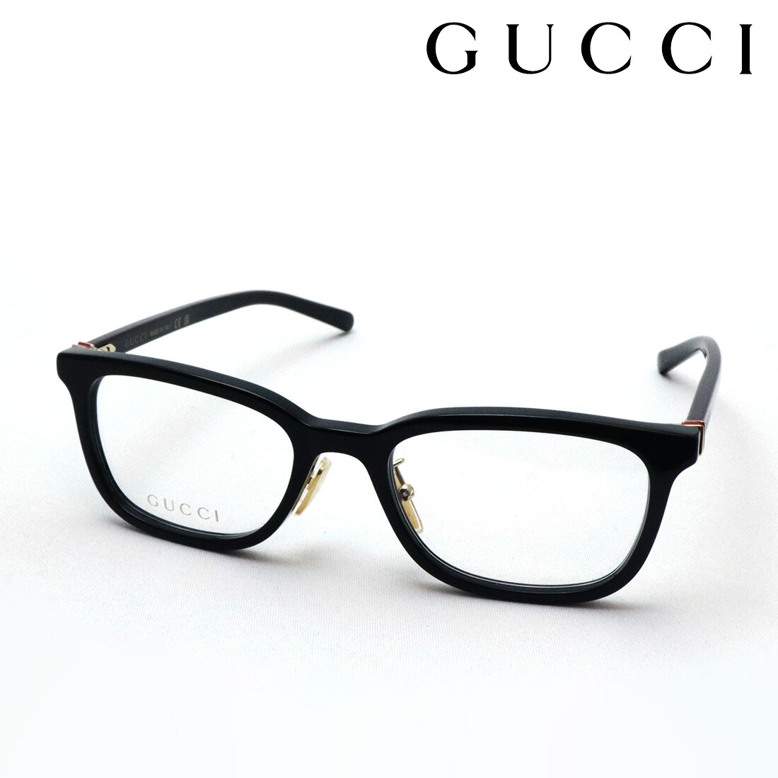 NewModel【グッチ メガネ 正規販売認定店】 GUCCI GG2002OJ 001 53 SIGN 伊達メガネ 度付き 眼鏡 Made In Japan メンズ スクエア ブラック系｜グラスマニア -Tokyo Aoyama-