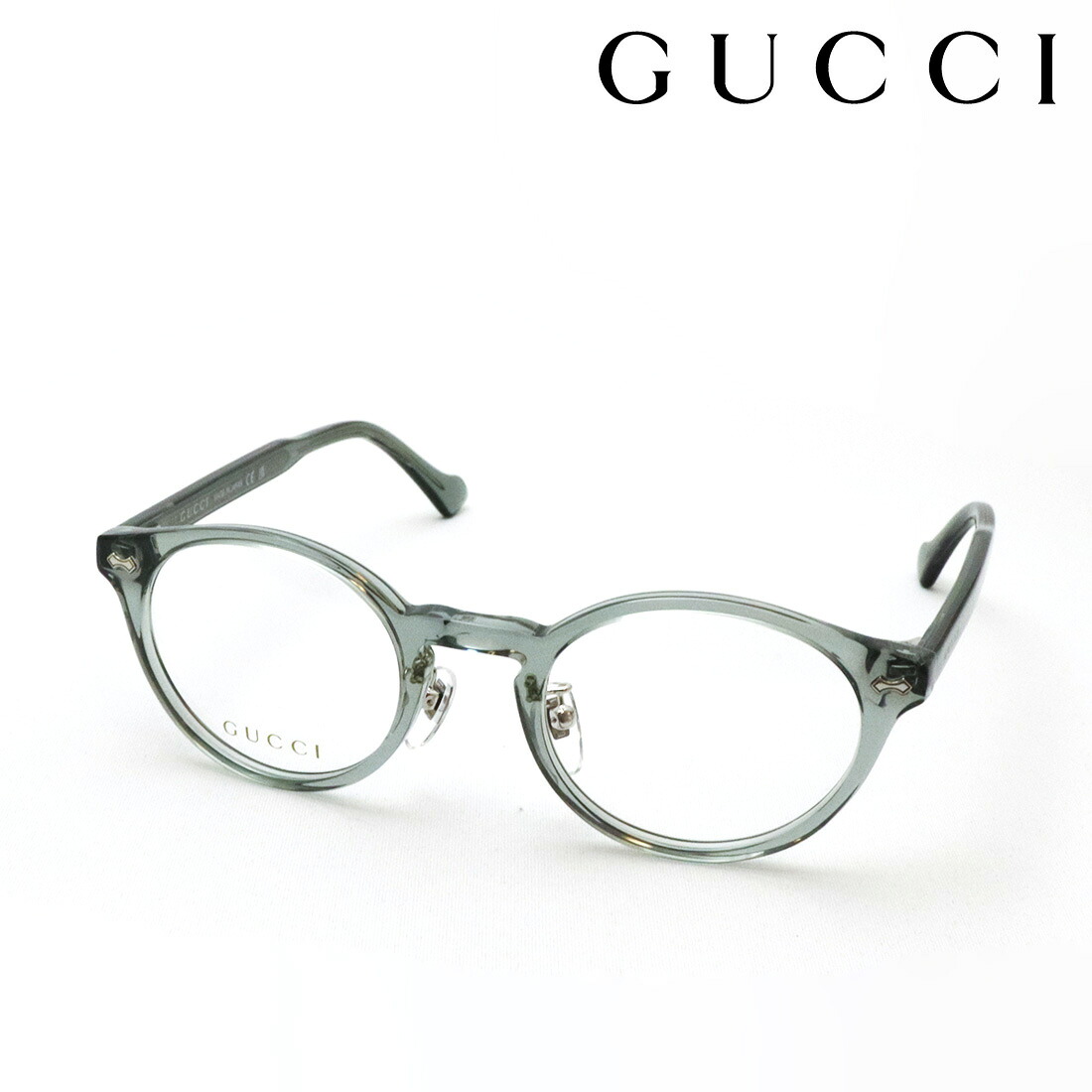 【グッチ メガネ 正規販売認定店】 GUCCI GG1127OJ 005 49 伊達メガネ 度付き 眼鏡 Made In Japan ボストン グレー系|グラスマニア -Tokyo Aoyama-