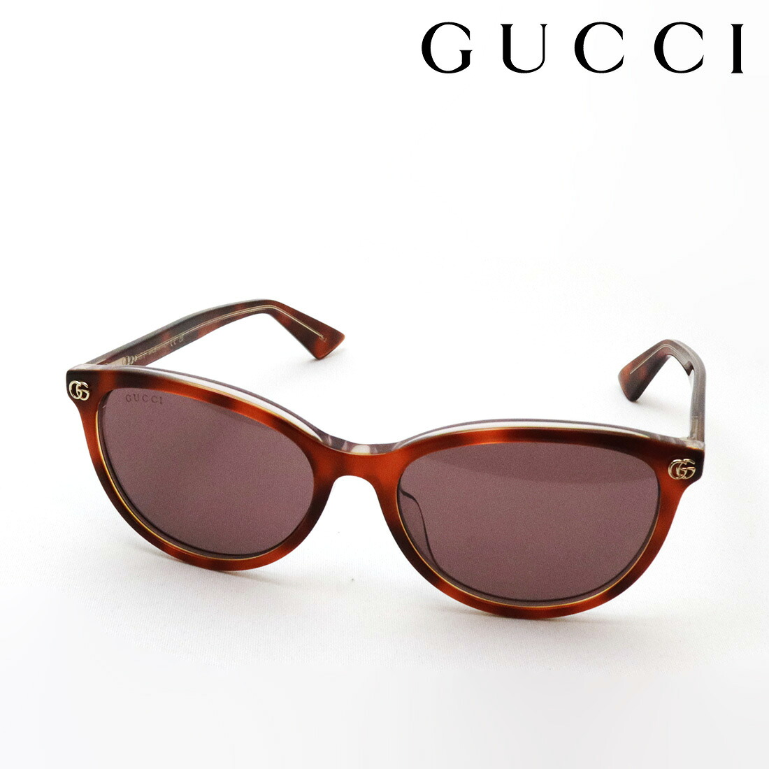 NewModel 【グッチ サングラス 正規販売認定店】 GUCCI アジアンモデル GG1818SK 004 56 EMBLEM Made In Italy レディース フォックス トータス系｜グラスマニア -Tokyo Aoyama- 44,000円