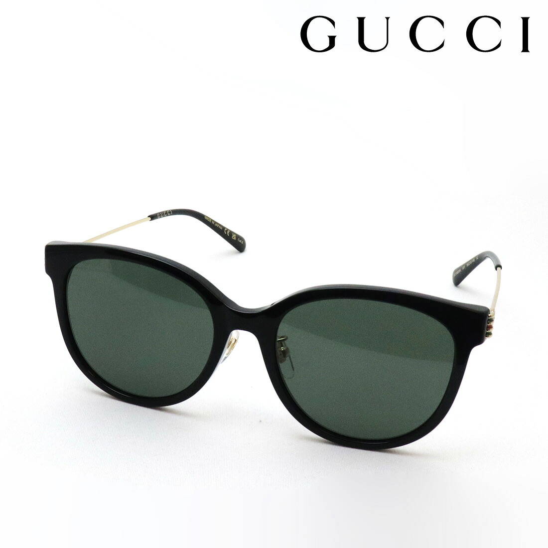 NewModel 【グッチ サングラス 正規販売認定店】 GUCCI アジアンモデル GG1883SK 001 56 EMBLEM Made In Japan レディース キャットアイ ブラック系