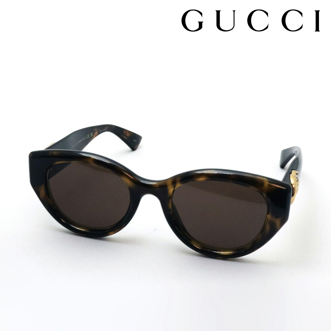 NewModel 【グッチ サングラス 正規販売認定店】 GUCCI アジアンモデル GG1976SK 003 52 EMBLEM Made In Italy レディース キャットアイ トータス系