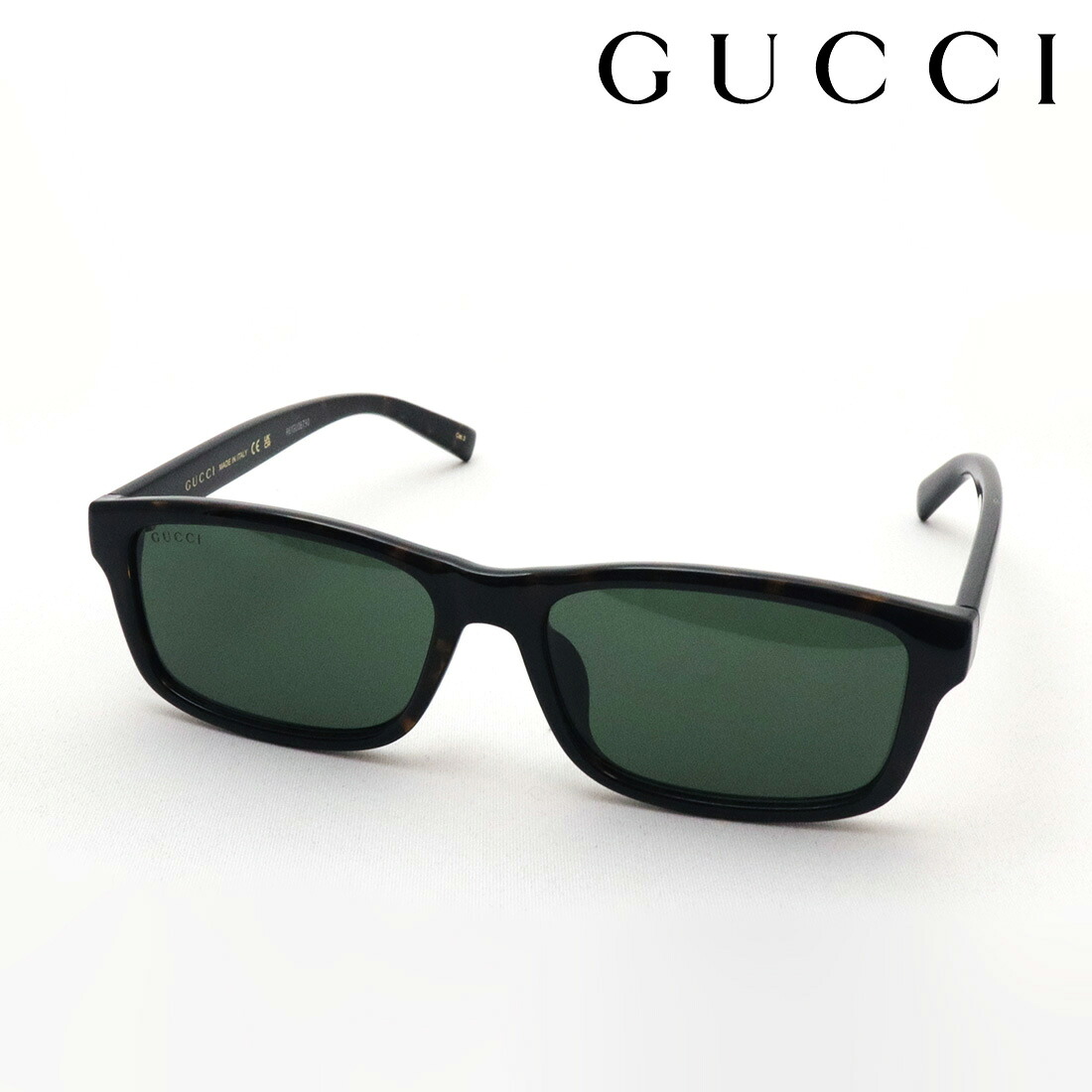 NewModel 【グッチ 黒眼鏡 置き目売りわたす御墨付き店】 GUCCI GG1986SA 002 57 SIGN Made In Italy メンズ 真四角 トータス系