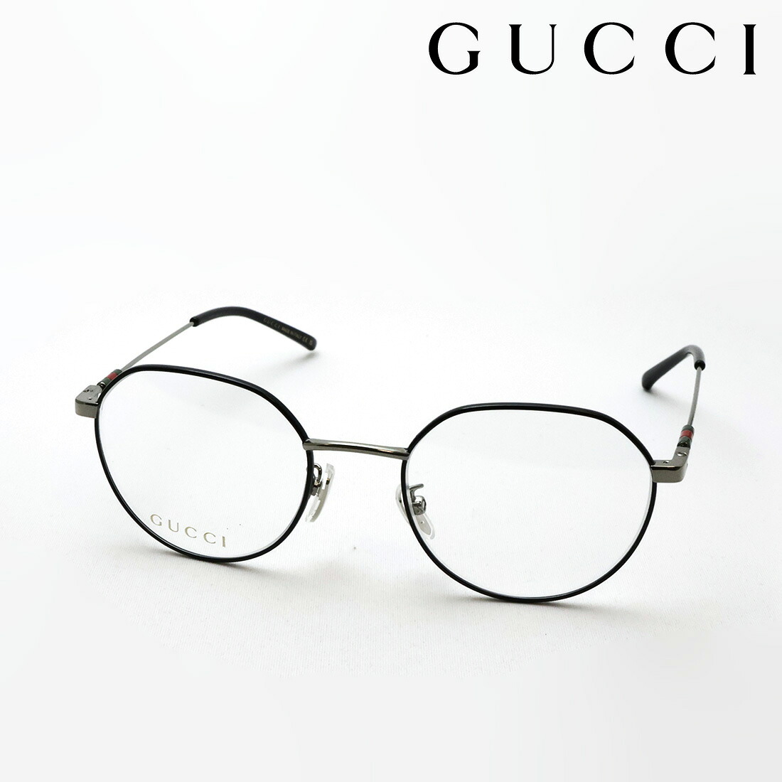 NewModel【グッチ メガネ 正規販売認定店】 GUCCI GG2141OK 002 51 SIGN 伊達メガネ 度付き 眼鏡 Made In Italy レディース メンズ ラウンド ブラック系｜グラスマニア -Tokyo Aoyama-