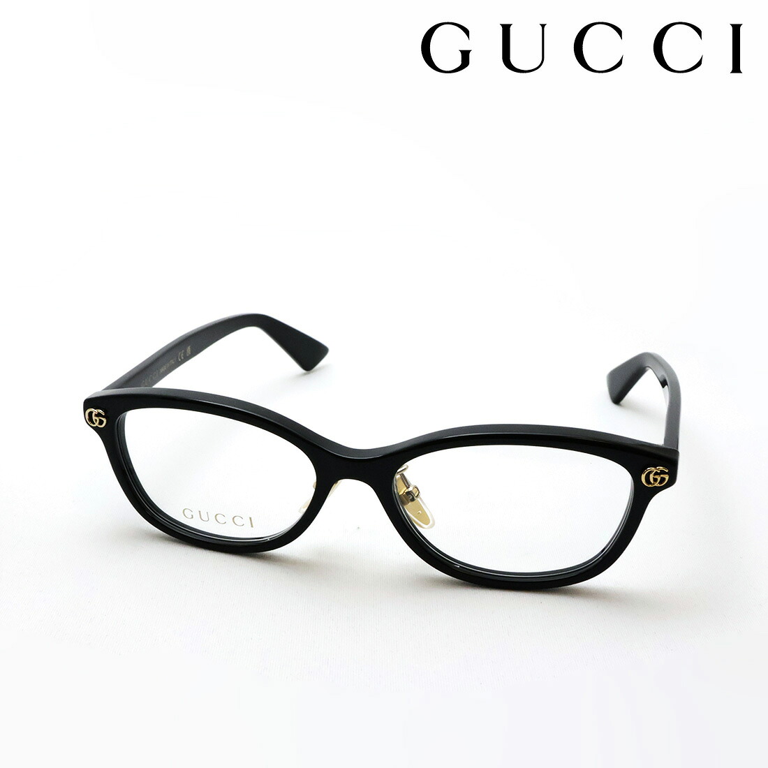 NewModel【グッチ メガネ 正規販売認定店】 GUCCI ジャパンモデル GG2144OJ 001 52 EMBLEM 伊達メガネ 度付き 眼鏡 黒縁 Made In Italy レディース キャットアイ ブラック系|グラスマニア -Tokyo Aoyama-