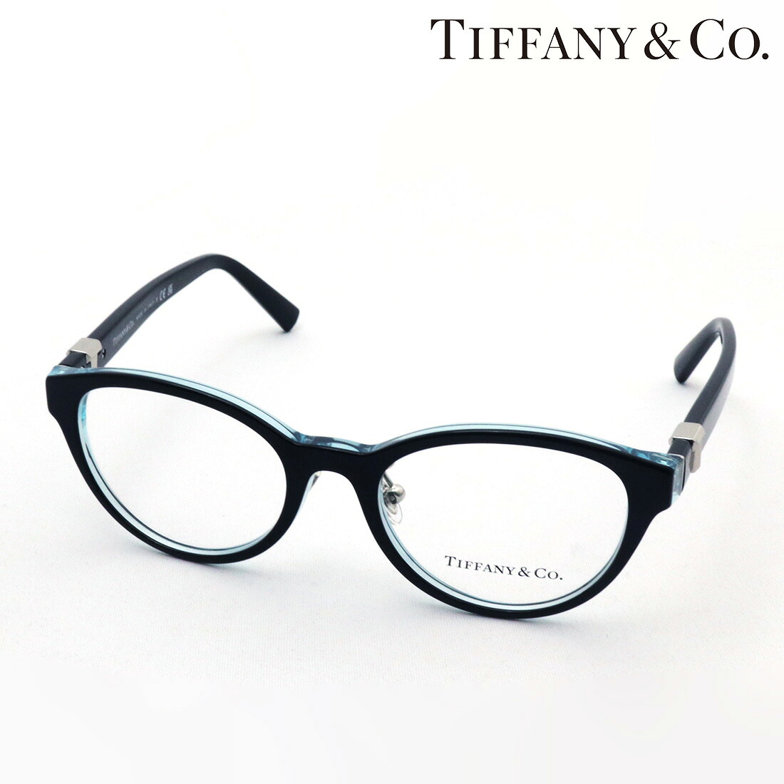 【ティファニー メガネ 正規販売店】 TIFFANY&Co. TF2236D 8285 伊達メガネ 度付き ブルーライト カット 眼鏡 Made In Italy オーバル ブラック系
