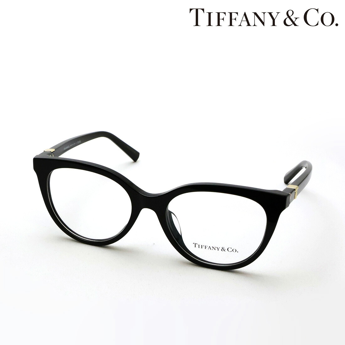 NewModel 【ティファニー メガネ 正規販売店】 TIFFANY&Co. TF2277F 8001 51 伊達メガネ 度付き ブルーライト カット 眼鏡 Made In Italy キャットアイ ブラック系|グラスマニア -Tokyo Aoyama-