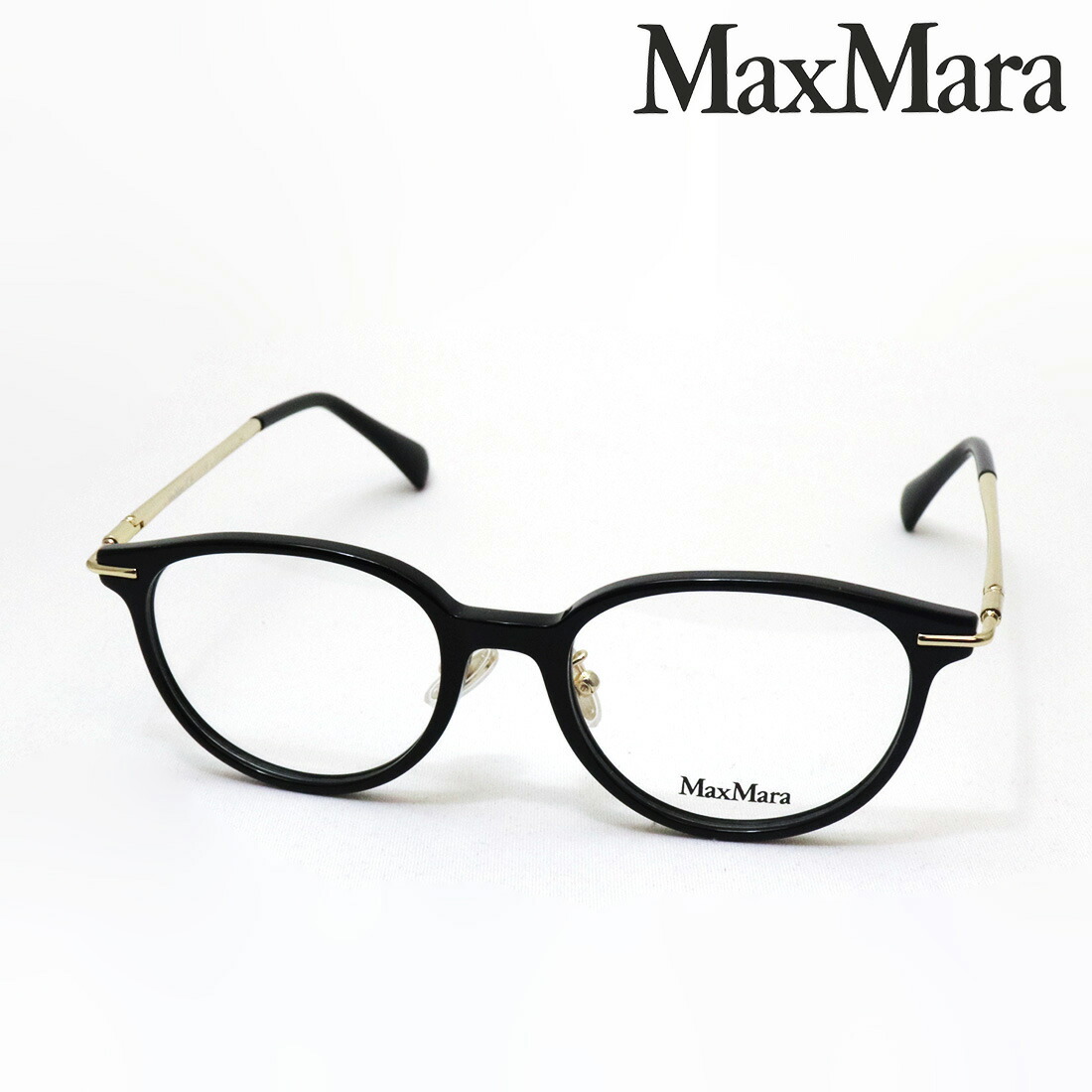 【マックスマーラ 眼鏡 置き目売りわたす店】 Max Mara MM5068-D 001 50 伊達眼鏡 度付き添い人 青色点火装置 とり捨てる メガネ ウェリントン 黒いこと系