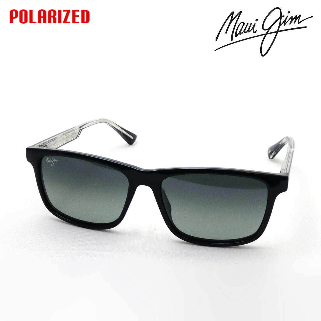NewModel 【マウイジム 偏光サングラス 正規販売認定店】 Maui Jim マウイジム MJ0587S 001 55 Made In Italy メンズ スクエア ブラック系｜グラスマニア -Tokyo Aoyama-