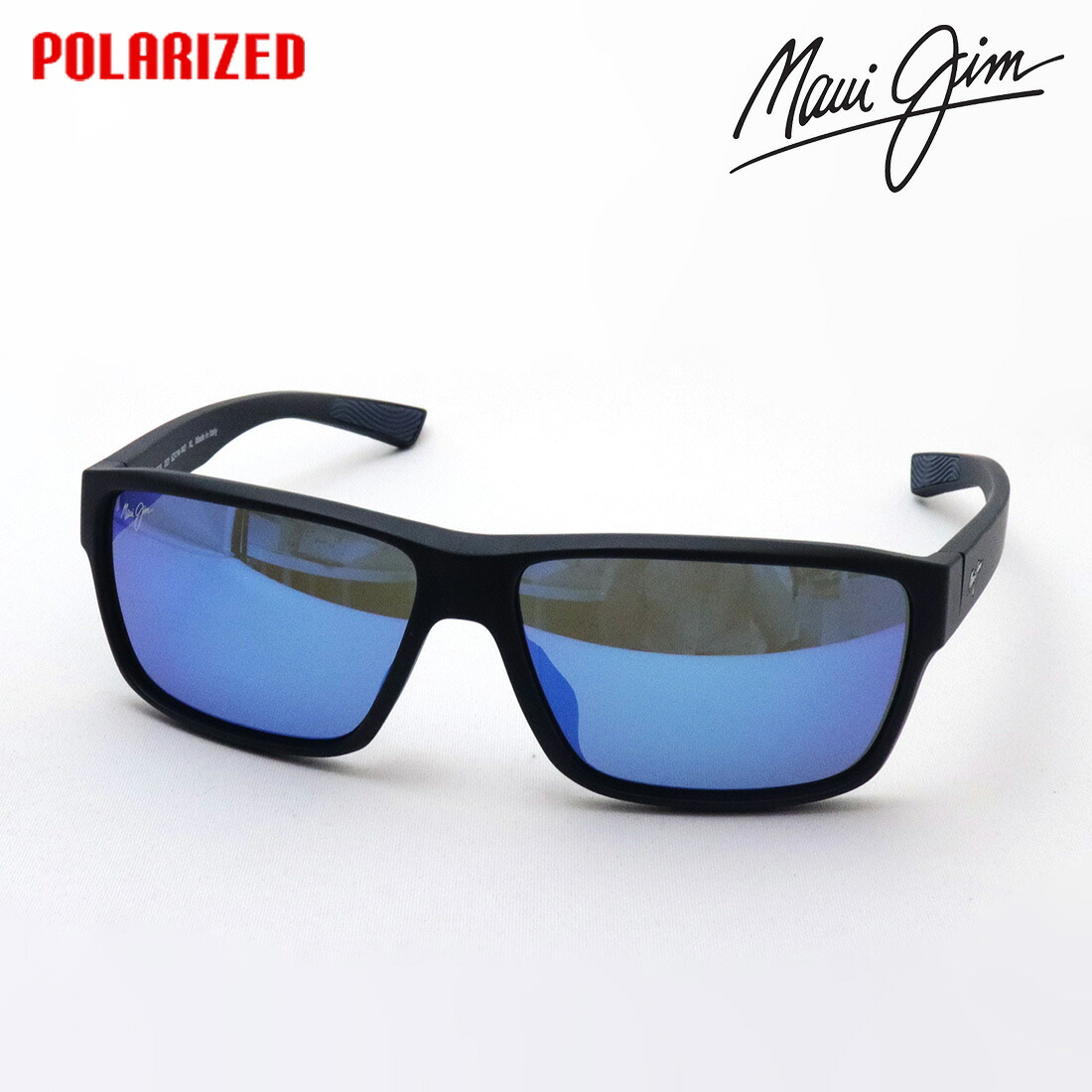 NewModel 【マウイジム 偏光サングラス 正規販売認定店】 Maui Jim マウイジム MJ0662SA 001 62 Made In Italy ミラー メンズ スクエア ブラック系