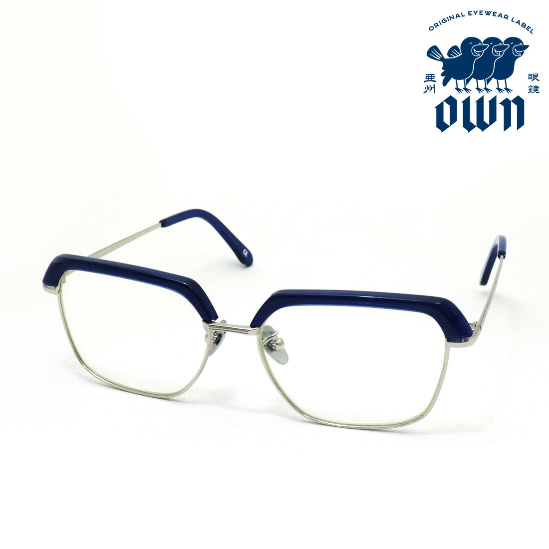 NewModel 【オウン メガネ 正規販売店】 OWN OW-16BL-CL #16 スクエア ブルー系 シルバー系