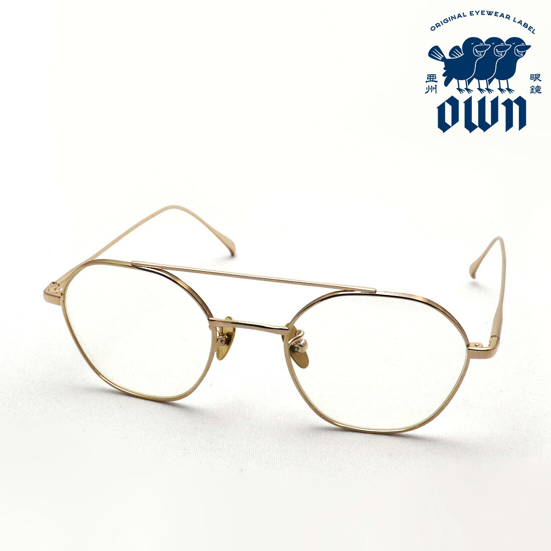 NewModel 【オウン メガネ 正規販売店】 OWN OW-17GD-CL #17 チタニウム スクエア ゴールド系