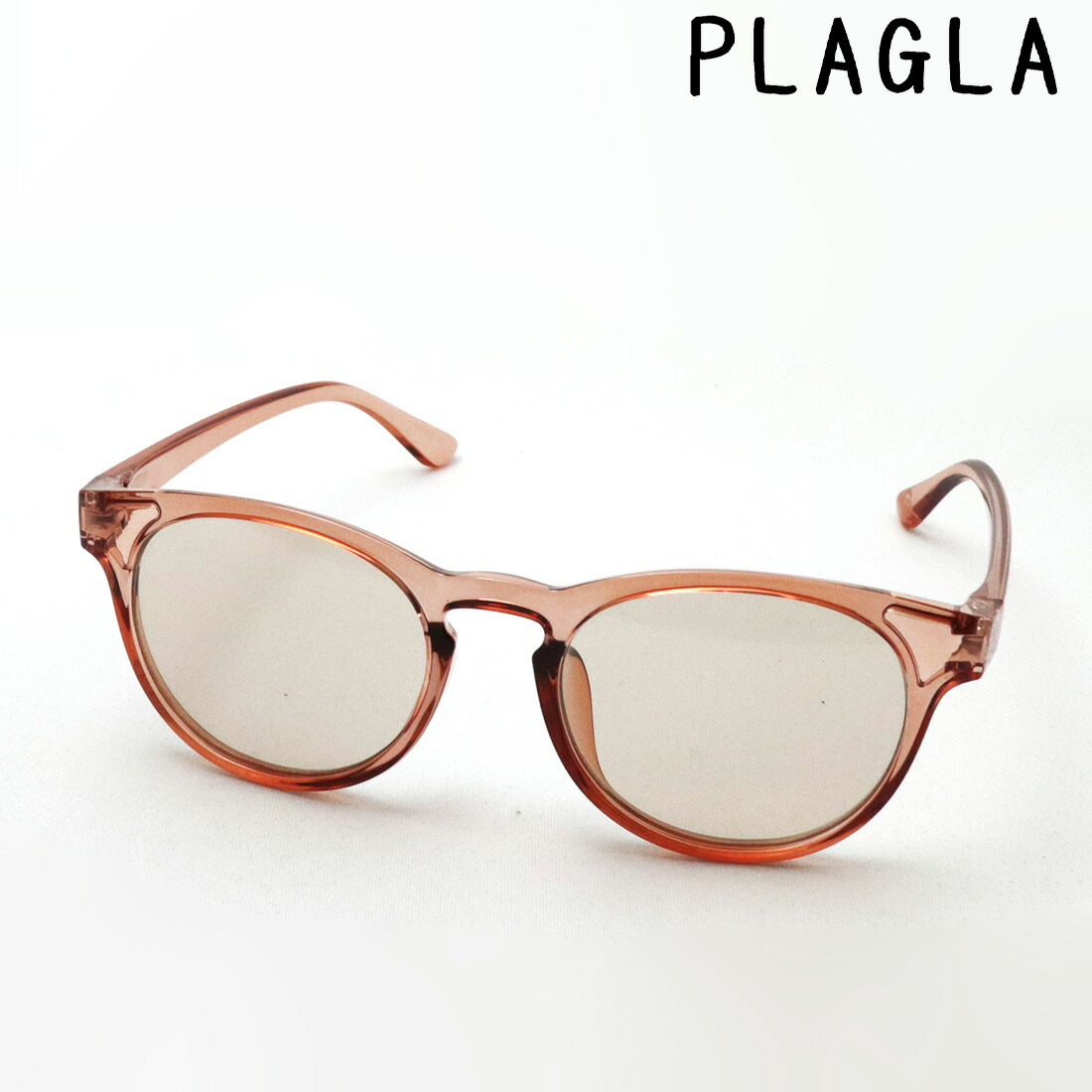 【プラグラ サングラス 正規販売店】 PLAGLA PGR-02CR-LBRN Made In Japan サスティナブル Sustainable ラウンド ピンク系