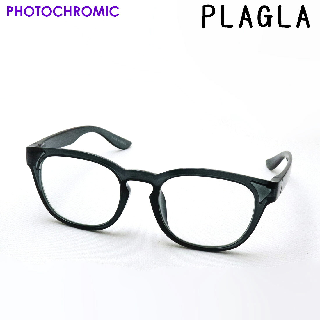 【プラグラ 調光サングラス 正規販売店】 PLAGLA PGR-04CGY-CGY Made In Japan サスティナブル Sustainable ウェリントン グレー系
