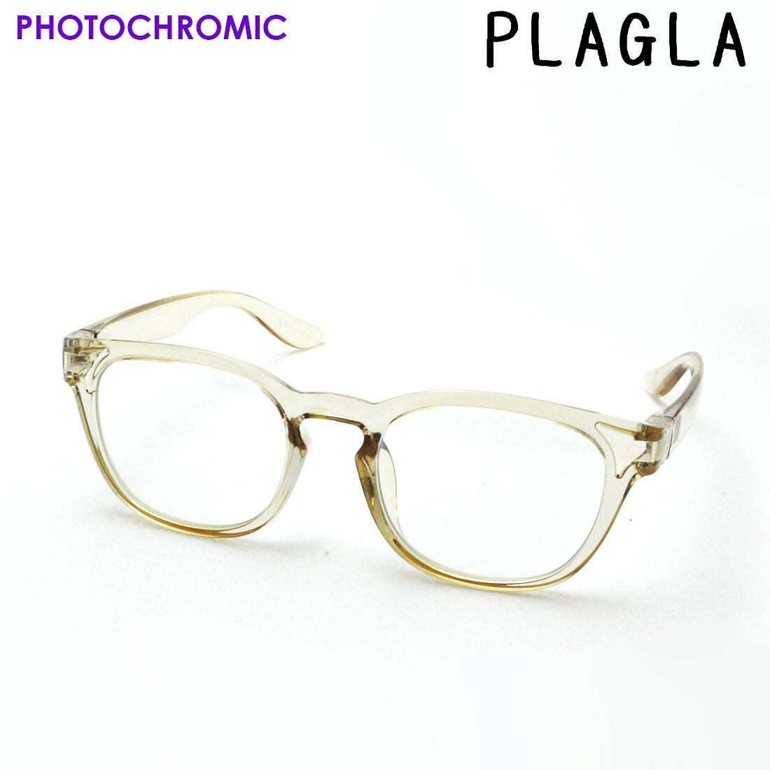 【プラグラ 調光サングラス 正規販売店】 PLAGLA PGR-04CYL-CGY Made In Japan サスティナブル Sustainable ウェリントン イエロー系
