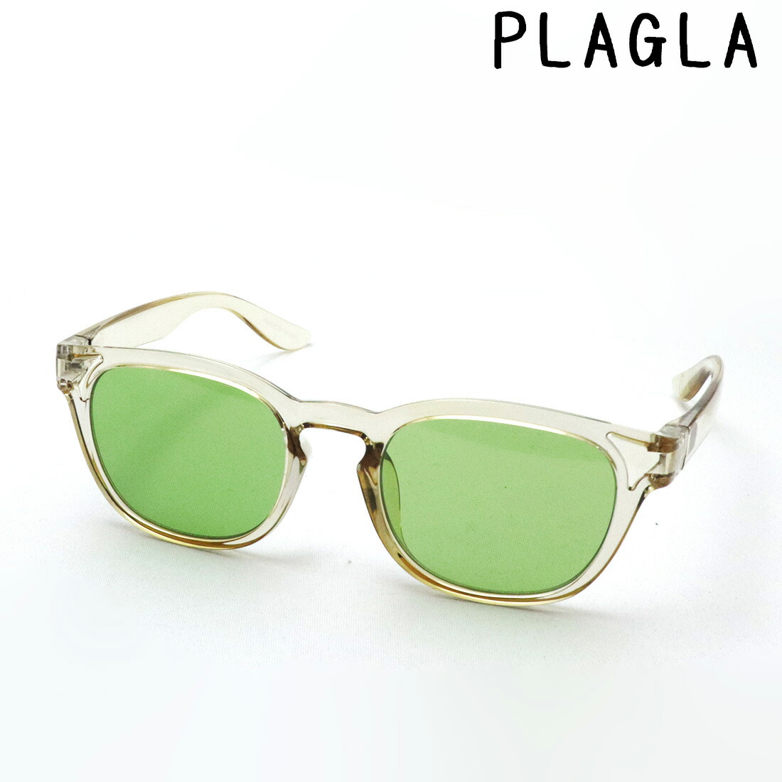 【プラグラ サングラス 正規販売店】 PLAGLA PGR-04CYL-GRN Made In Japan サスティナブル Sustainable ウェリントン イエロー系