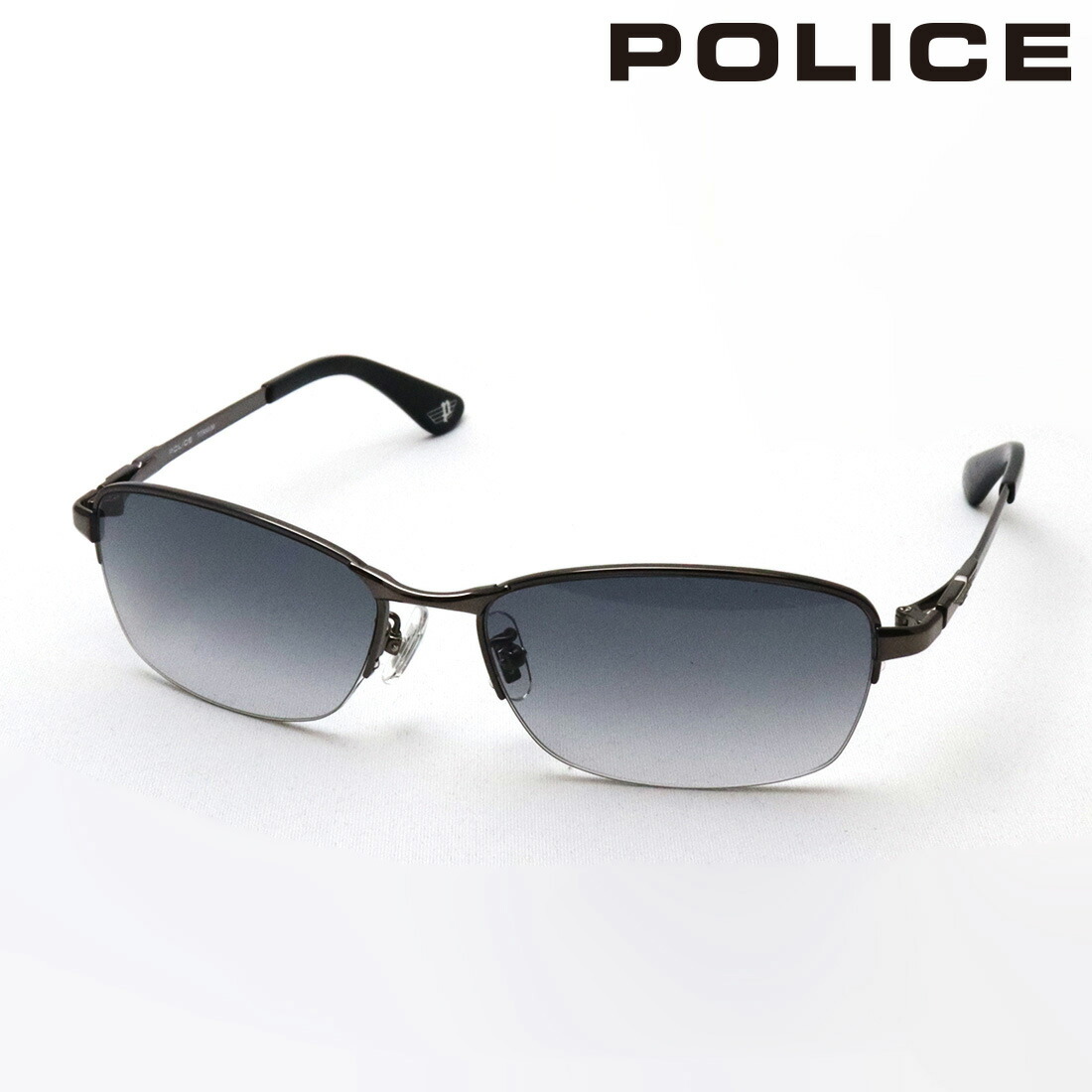 ポリス サングラス 正規販売店 復刻別注モデル POLICE SPLG37J 0568 ORIGINS ハーフリム シルバー系 メンズ