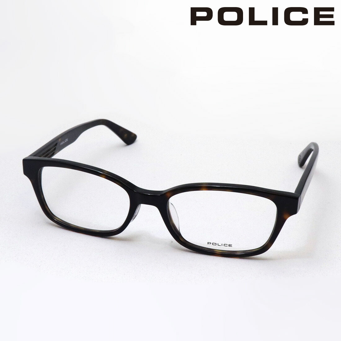 ポリス メガネ 正規販売店 POLICE VPLD84J 0722 伊達メガネ 度付き ブルーライト カット 眼鏡 ウェリントン トータス系 メンズ|グラスマニア -Tokyo Aoyama-