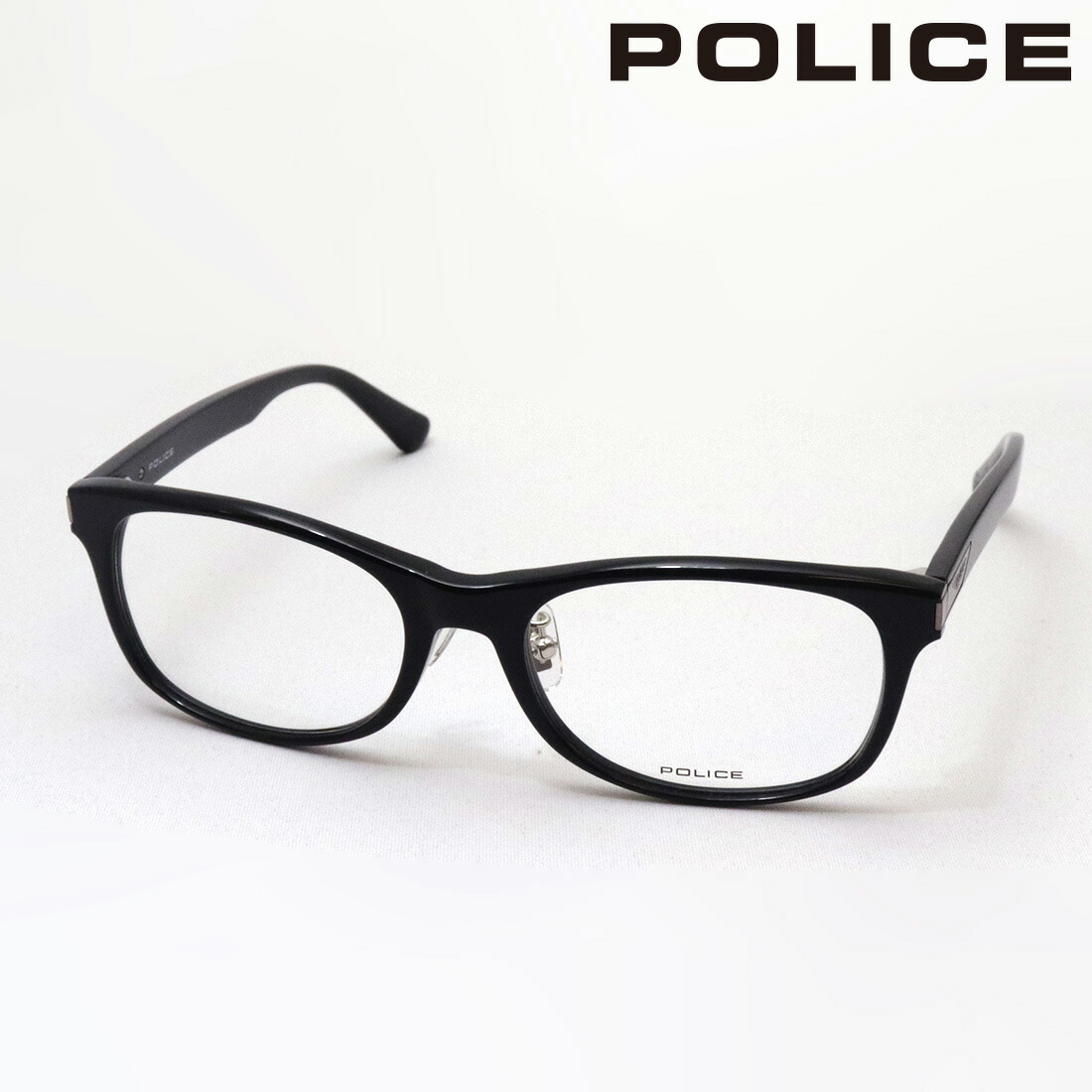 ポリス メガネ 正規販売店 POLICE VPLD86J 0700 伊達メガネ 度付き ブルーライト カット 黒縁 眼鏡 ウェリントン ブラック系 メンズ｜グラスマニア -Tokyo Aoyama-