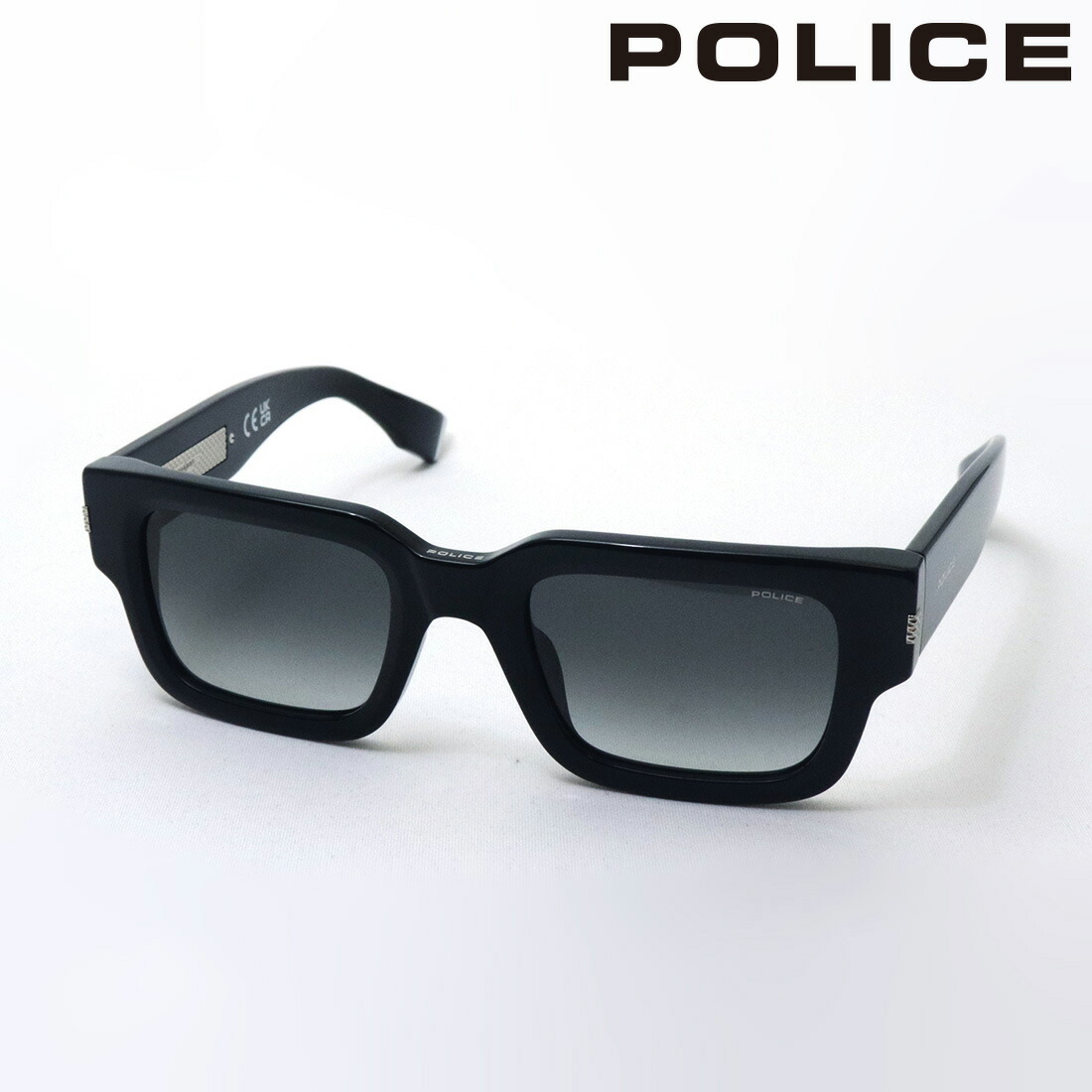 ポリス サングラス 正規販売店 POLICE SPLP32 0700 52 POLICE G.O.A.T. 1 STATEMENT ステートメント メンズ スクエア ブラック系｜グラスマニア -Tokyo Aoyama-