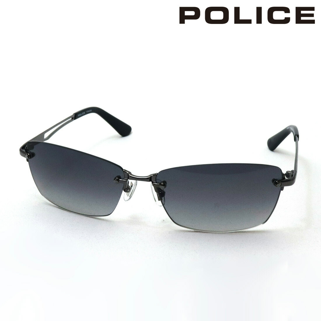 NewModel 警察当局 黒眼鏡 定め事売りわたす店 POLICE SPLQ06J 568N 60 KNIGHT ナイト爵 真四角 ツーポイント メンズ しろがね色系