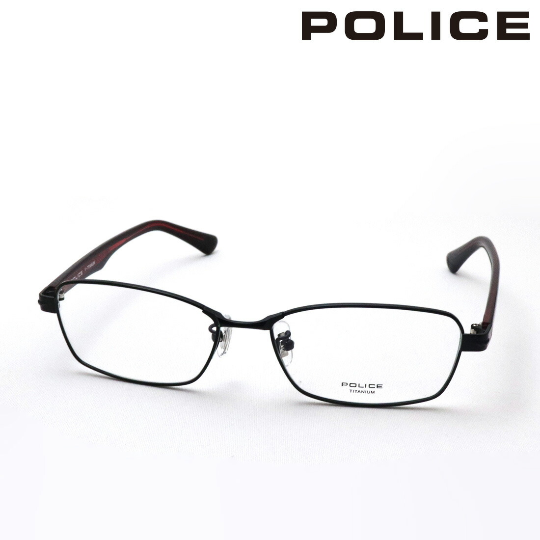 ポリス メガネ 正規販売店 POLICE VPLN70J 0531 55サイズ メンズ ジャパンモデル チタニウム 伊達メガネ 度付き ブルーライト カット 眼鏡 スクエア ブラック系｜グラスマニア -Tokyo Aoyama- 8,140円