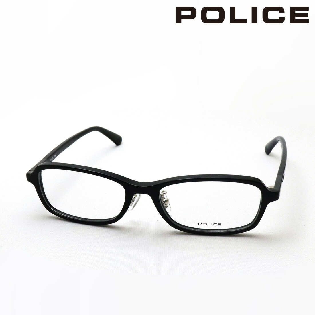 ポリス メガネ 正規販売店 POLICE VPLP38J 0700 53サイズ メンズ ジャパンモデル 伊達メガネ 度付き ブルーライト カット 黒縁 眼鏡 スクエア ブラック系
