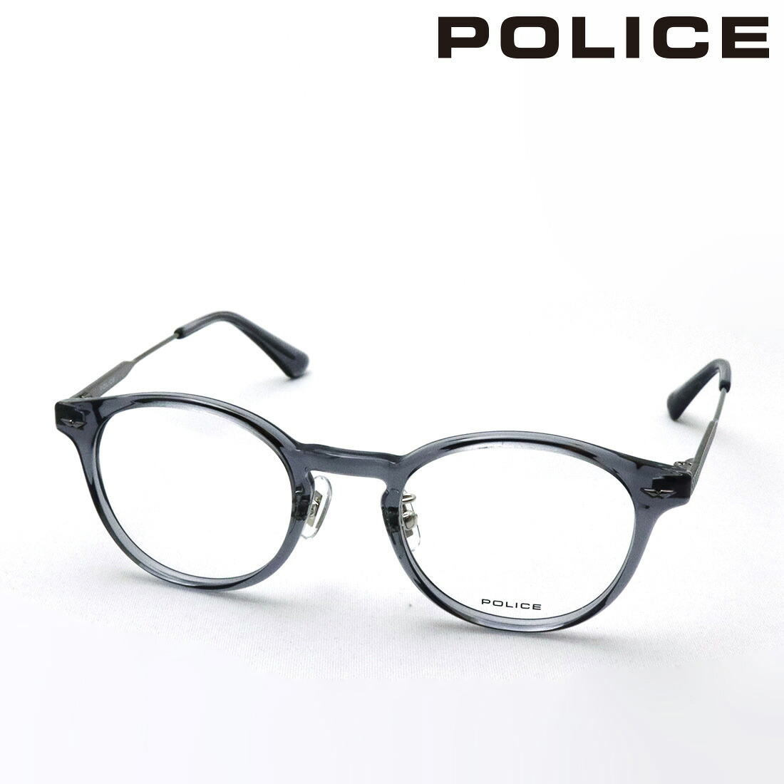 ポリス メガネ 正規販売店 POLICE VPLP40J 09CK 48サイズ メンズ レディース ジャパンモデル 伊達メガネ 度付き ブルーライト カット 眼鏡 ボストン グレー系