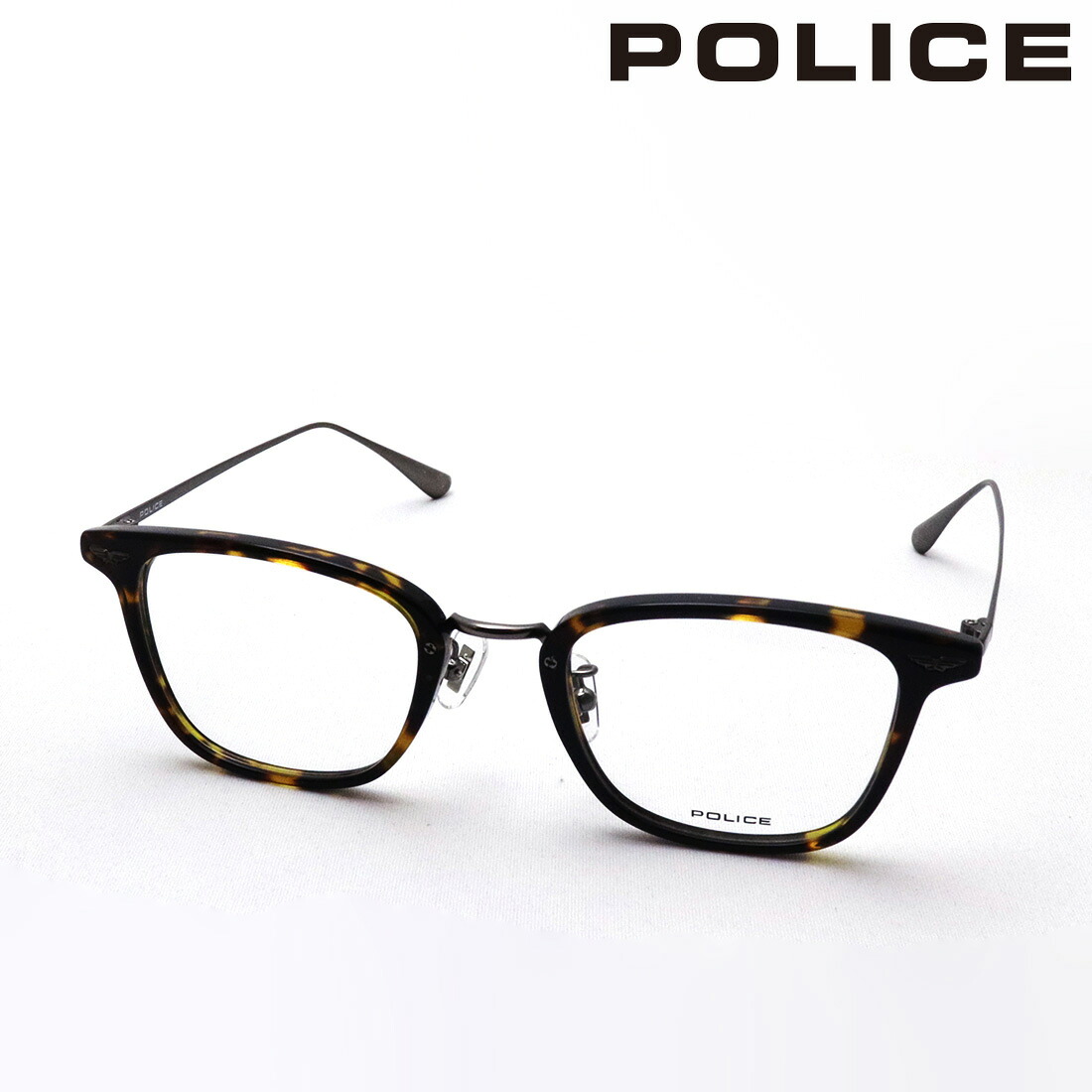 ポリス メガネ 正規販売店 POLICE VPLQ54J 0710 49サイズ メンズ ジャパンモデル 伊達メガネ 度付き ブルーライト カット 眼鏡 ウェリントン トータス系|グラスマニア -Tokyo Aoyama-