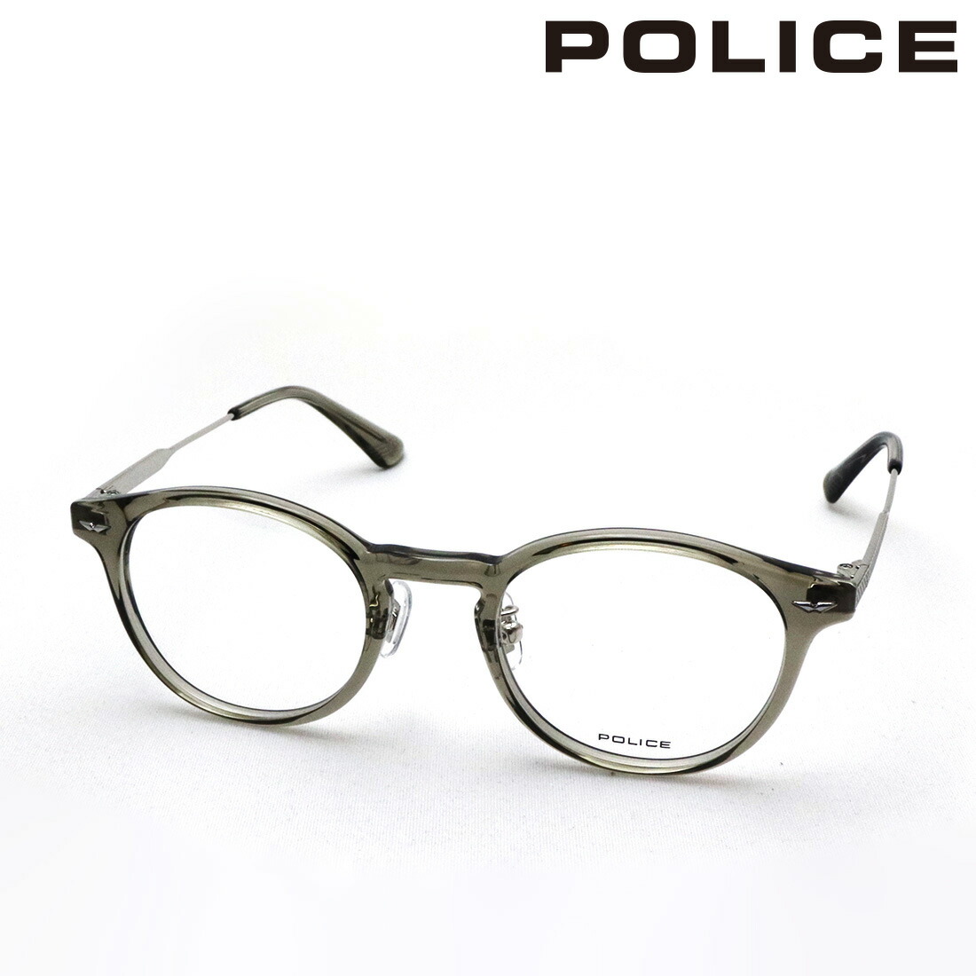 ポリス メガネ 正規販売店 POLICE VPLP40J 04CK 48サイズ メンズ レディース ジャパンモデル 伊達メガネ 度付き ブルーライト カット 眼鏡 ボストン カーキ系｜グラスマニア -Tokyo Aoyama- 7,920円