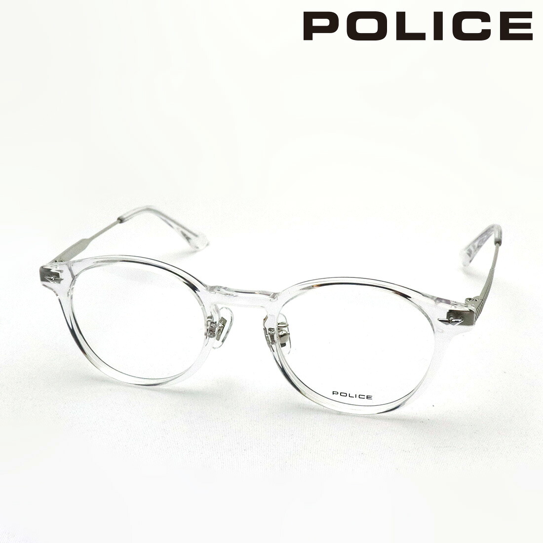ポリス メガネ 正規販売店 POLICE VPLP40J 0P79 48サイズ メンズ レディース ジャパンモデル 伊達メガネ 度付き ブルーライト カット 眼鏡 ボストン クリア系 8,250円