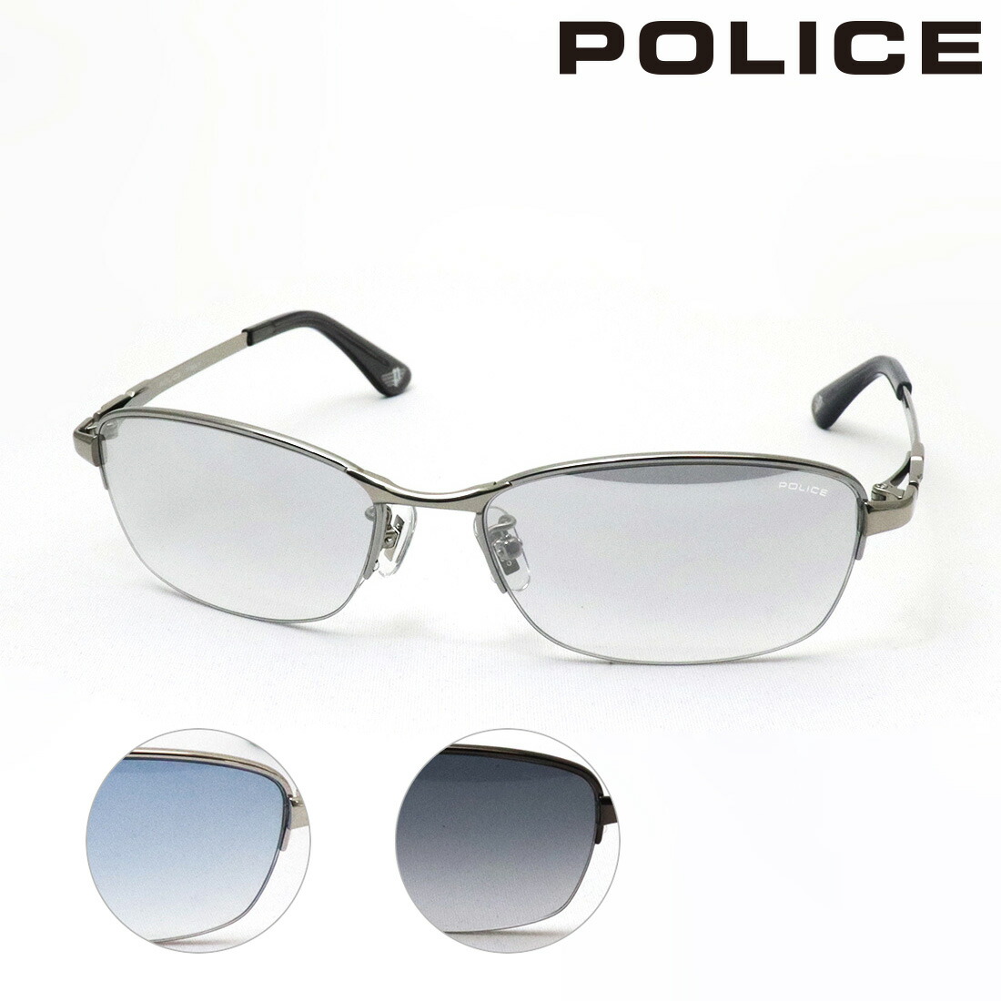 ポリス サングラス 正規販売店 復刻別注モデル POLICE SPLG37J ORIGINS ミラー ハーフリム メンズ シルバー系 8,894円