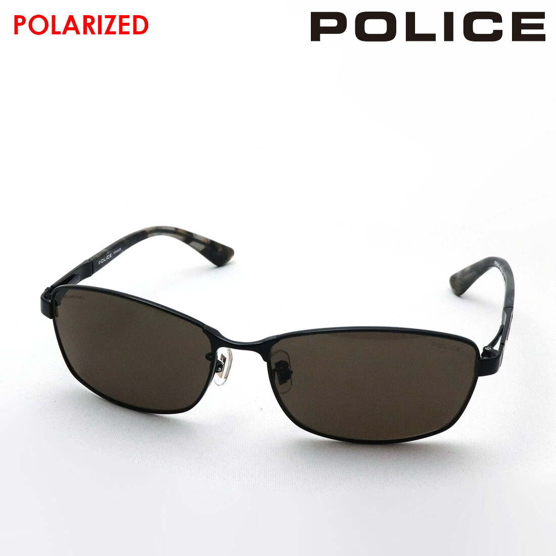 NewModel ポリス 偏光 サングラス 正規販売店 POLICE SPLQ04J 530P 60 ORIGINS オリジンズ スクエア メンズ メタル ブラック系