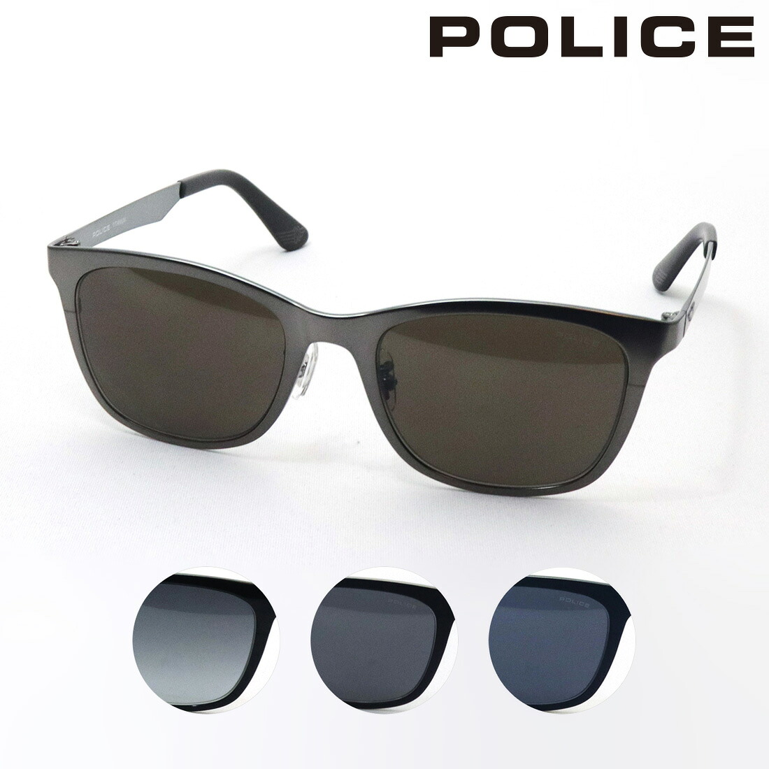 NewModel ポリス サングラス 正規販売店 POLICE SPLQ07J ウェリントン メンズ メタル ブラック系 ブルー系 シルバー系｜グラスマニア -Tokyo Aoyama-