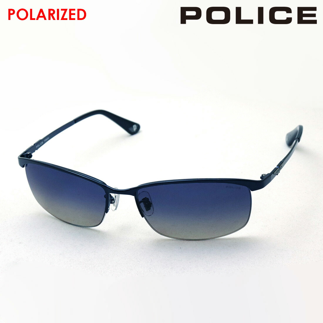 楽天市場 おすすめ価格 ポリス サングラス 偏光 正規販売店 Police Splc59j N28p Origins ハーフリム ブルー系 グラスマニア Tokyo Aoyama