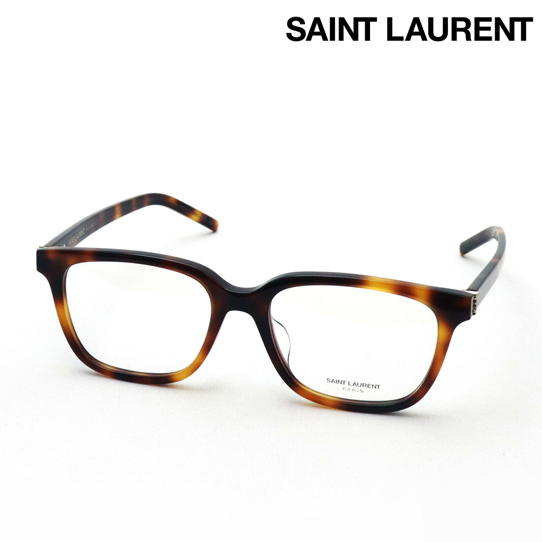 【サンローラン メガネ 正規販売店】 SAINT LAURENT SL M110F 002 53 サン ローラン 伊達メガネ 度付き ブルーライト カット 眼鏡 スクエア トータス系 32,890円
