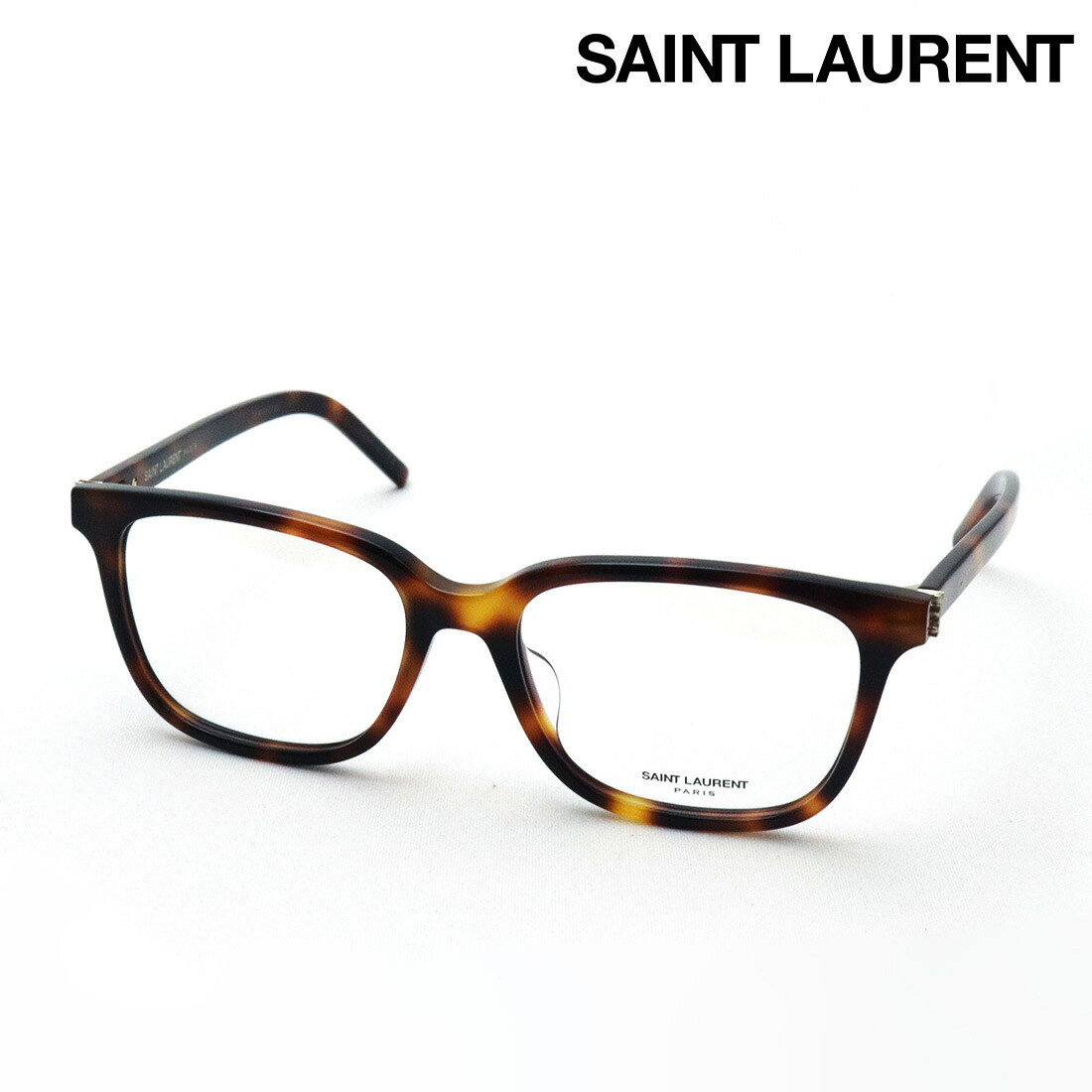 【サンローラン メガネ 正規販売店】 SAINT LAURENT SL M110F 005 55 サン ローラン 伊達メガネ 度付き ブルーライト カット 眼鏡 スクエア トータス系|グラスマニア -Tokyo Aoyama-